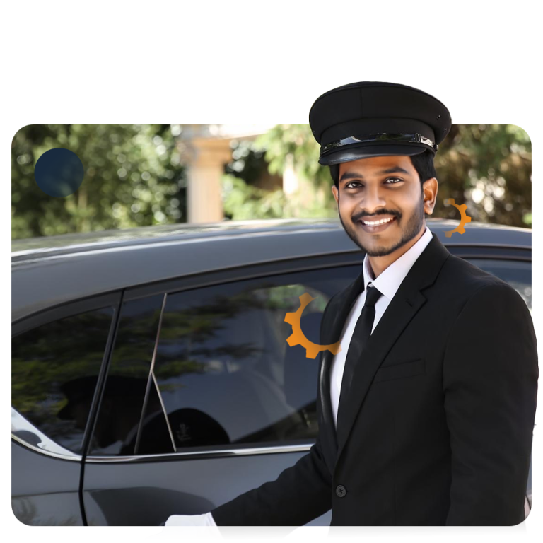 سائق أنيق من شركة ستار فاب يقدم خدمة الضيافة والنقل للعملاء في الرياض